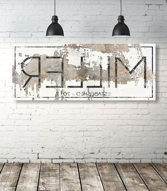 Famous Farmhouse Wall Art In Modern Last Name Sign – Personalized Family Name Wall Art (View 9 of 15)