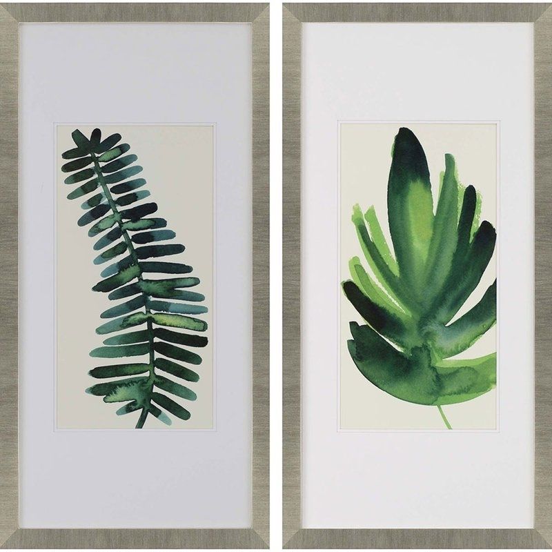 Famous Paragon "palm Leaves I" 2 Piece Framed Wall Art Set (View 1 of 15)