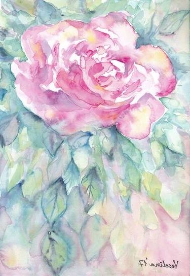 Famous Saatchi Art: Watercolor Rose Painting, Watercolor Flower, Floral Inside Floral & Plant Wall Art (View 14 of 15)