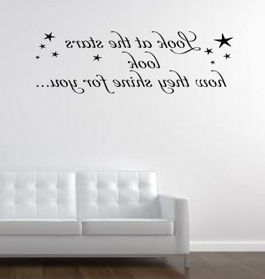 Fashion Look At The Stars Cold Play Music Lyrics Wall Art Decal Wall Intended For Most Up To Date Music Lyrics Wall Art (Photo 13 of 15)
