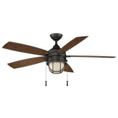 Fashionable Black Outdoor Ceiling Fans With Light For Angled – Indoor/outdoor – Black – Ceiling Fans – Lighting – The Home (Photo 2 of 15)