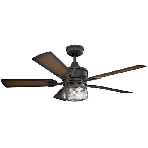 Fashionable Kichler 310139dbk Lyndon Patio 52" Outdoor Ceiling Fan With Light In In Kichler Outdoor Ceiling Fans With Lights (View 1 of 15)