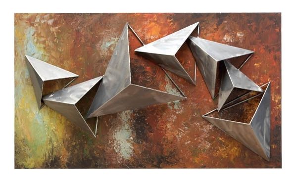 Fashionable Metal Wall Art Decor 3d Sculpture 3 Piece Tree Brunch Modern Vintage Pertaining To Abstract Wall Art 3d (Photo 5 of 15)