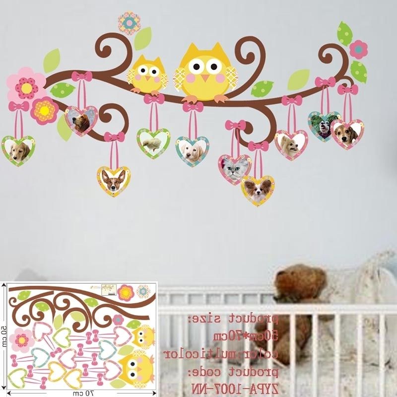 Fashionable Owl Wall Art Stickers Regarding Owl Wall Stickers For Kids Room Decorations Animal Decals Bedroom (Photo 4 of 15)