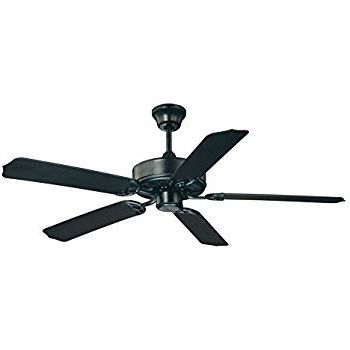 Favorite Black Outdoor Ceiling Fans For Hunter Fan 48" Low Profile Matte Black Outdoor Ceiling Fan, 5 Blade (View 4 of 15)