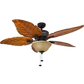 Favorite Outdoor Ceiling Fans With Leaf Blades With Regard To Leaf Ceiling Fan New Amazon Com Honeywell Sabal Palm 52 Inch (Photo 6 of 15)