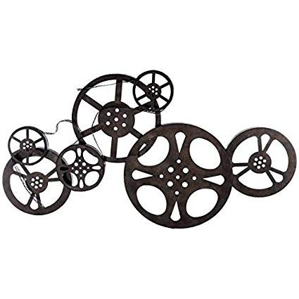 Film Reel Wall Art Intended For Latest Amazon: Antique Bronze Metal Movie Reel Wall Art: Posters & Prints (Photo 1 of 15)