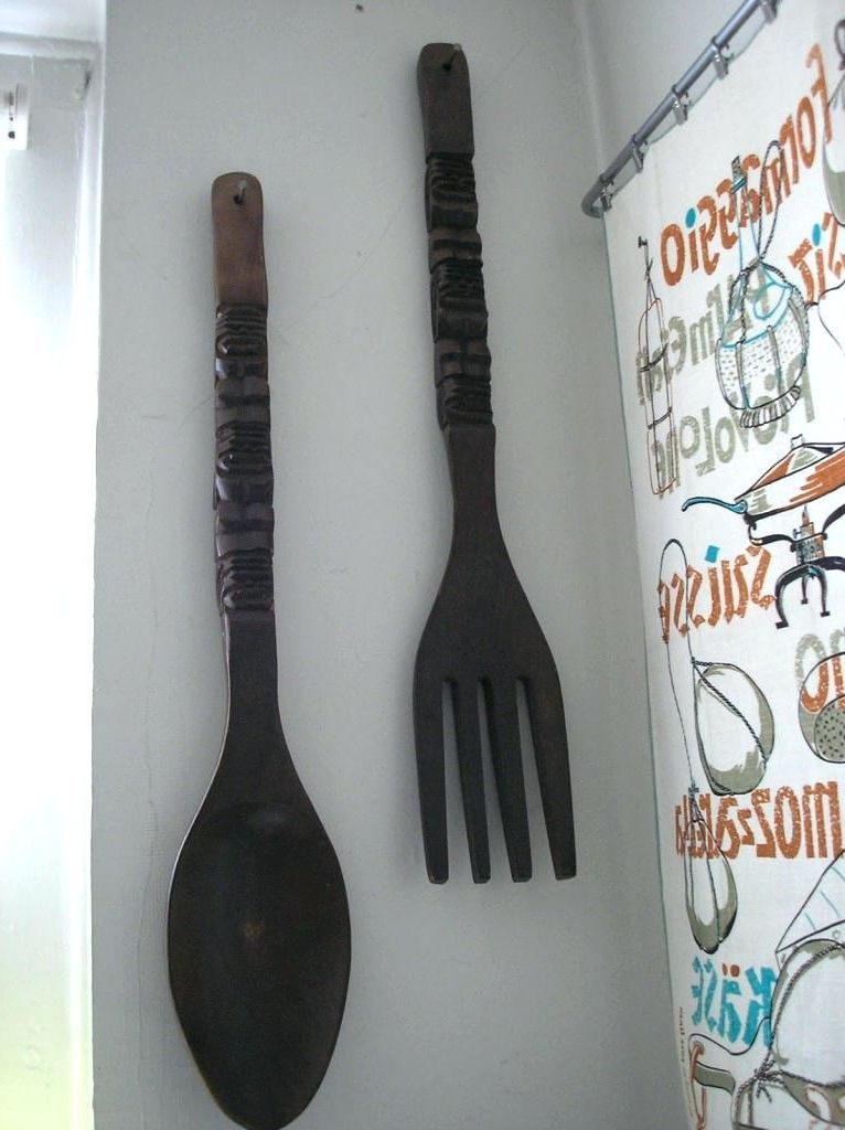 Fork Spoon Wall Decor Big Spoon And Fork Wall Decor Image Of Large Regarding 2018 Big Spoon And Fork Wall Decor (Photo 5 of 15)