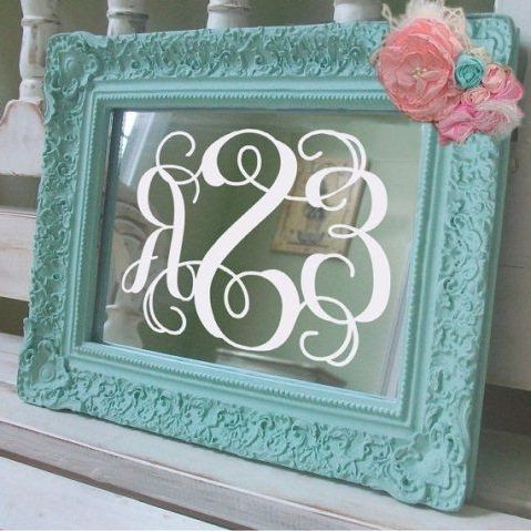 Framed Monogram Wall Art For Famous Mg Decor Preppy Chic Framed Monogram Decals For Small Apartment (View 3 of 15)
