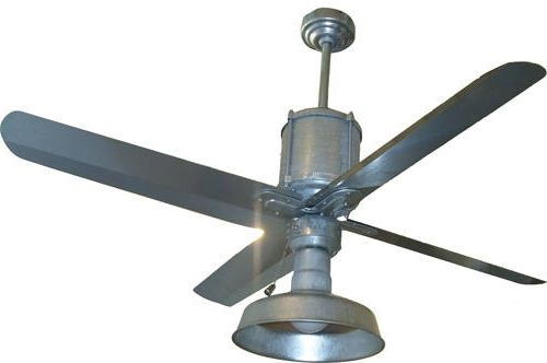 Galvanized Outdoor Ceiling Fans With Light For Well Known Collection In Metal Outdoor Ceiling Fans And Galvanized Metal (View 5 of 15)