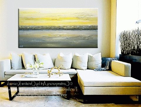 Gray And Yellow Wall Art Intended For Well Known Giclee Print Art Abstract Painting Yellow Grey Wall Art Coastal (View 14 of 15)