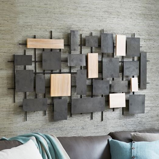 Hammered Metal + Wood Wall Art (Photo 1 of 15)