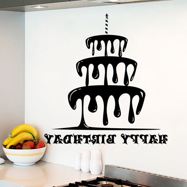Happy Birthday Wall Decal Removable Cake Sticker Holiday Decor In Most Recently Released Happy Birthday Wall Art (Photo 6 of 15)