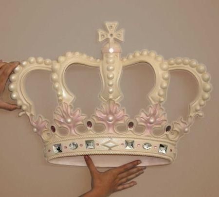 I Want This In A Diff Color!! Cream Pink Princess Crown 3d Wall Art With Well Known Princess Crown Wall Art (Photo 1 of 15)