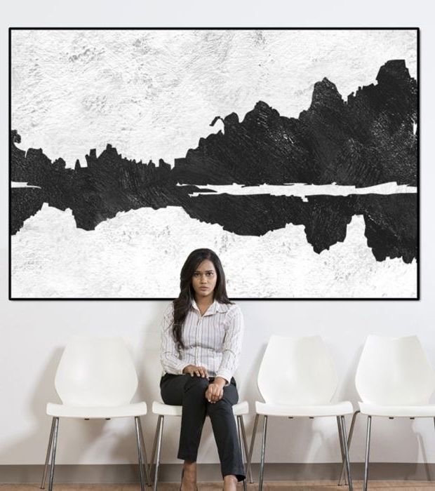 Landscape Abstract Wall Art, Extra Large Wall Art, Large Abstract With Newest Large Black And White Wall Art (View 1 of 15)