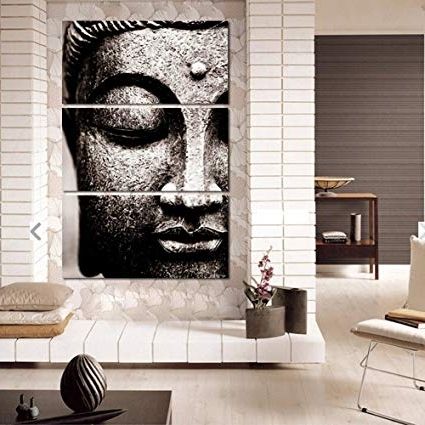 Large Buddha Wall Art Throughout Most Recent Amazon: Shuaxin Modern Large Photo Buddha Wall Art Print On (View 1 of 15)