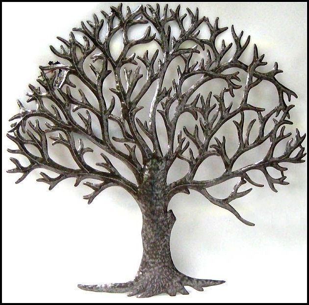 Large Haitian Metal Art Wall Sculpture. Expertly Hand Cut From Throughout Well Known Wrought Iron Tree Wall Art (Photo 1 of 15)