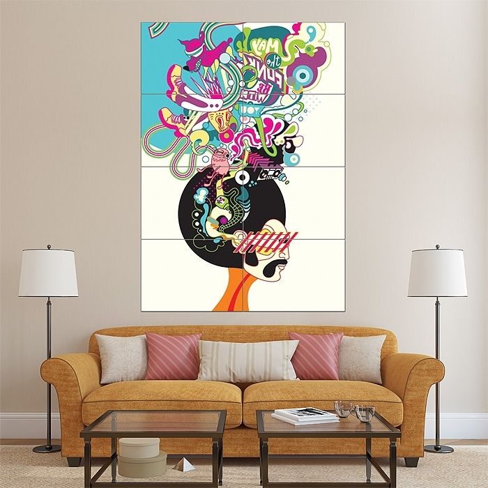 Large Retro Wall Art Intended For Current Retro Hippy 70S Funk Man Block Giant Wall Art Poster (View 1 of 15)