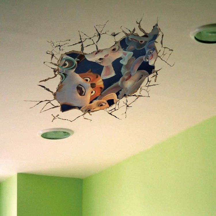 Latest Animals 3d Wall Art Regarding 3d Wall Stickers Children Ceiling Stickers Living Room Hotel Bedroom (View 7 of 15)