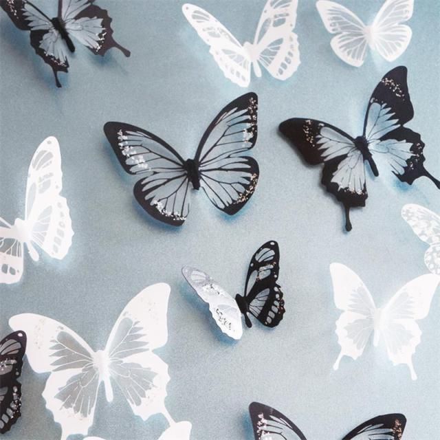 Latest Ha 18Pcs Diy 3D Butterfly Wall Stickers Art Decal Pvc Butterflies Inside Diy 3D Butterfly Wall Art (View 6 of 15)