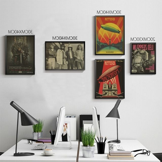 Led Zeppelin 3d Wall Art For Widely Used Vintage Classic Led Zeppelin Poster Retro Kraft Paper Bar Cafe Home (View 13 of 15)