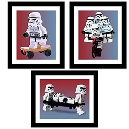 Lego Star Wars Wall Art With Regard To Popular Amazon: Ombura Lego Star Wars Art – Set Of 3 Beautiful Wall Art (View 7 of 15)