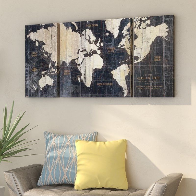 Maps For Wall Art Intended For Most Up To Date Sofa Ideas. World Map Wall Art – Best Home Design Interior 2018 (Photo 10 of 15)
