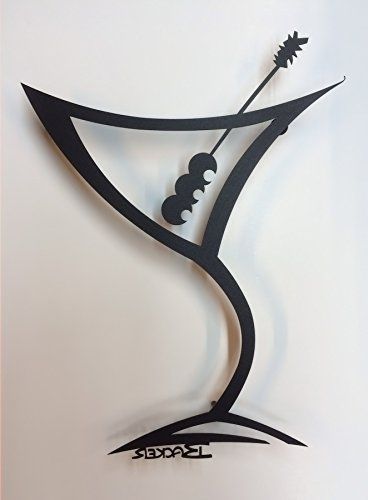 Martini Metal Wall Art With Most Recent Amazon: Martini 3d  Twisted  Metal Wall Art Decor Sculpture 17"h (View 12 of 15)
