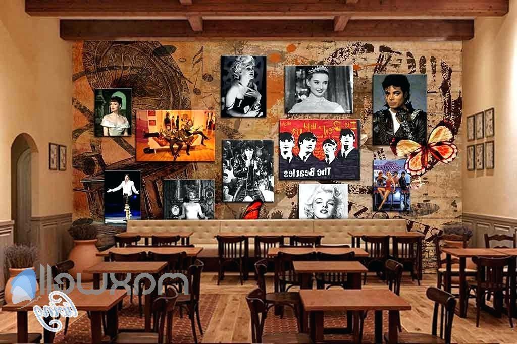 Media Room Wall Art Retro Star Posters Wall Paper Wall Mural Decals With Regard To Fashionable Media Room Wall Art (Photo 14 of 15)