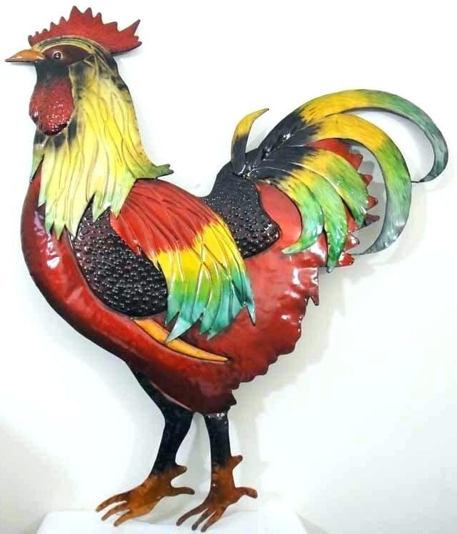 Metal Rooster Wall Art Gallery Of Large Metal Rooster Wall Art Inside Widely Used Metal Rooster Wall Decor (View 10 of 15)