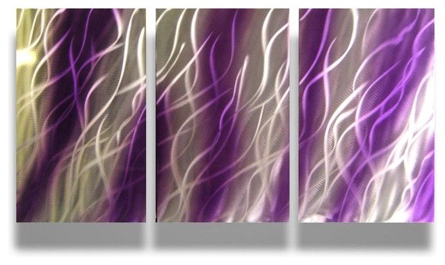 Metal Wall Art Decor Abstract Contemporary Modern Sculpture Hanging For Most Recent Purple Abstract Wall Art (View 13 of 15)