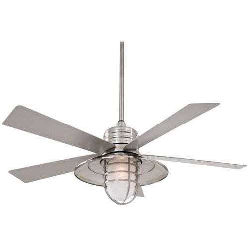 Minka Aire Rainman Brushed Nickel 54 Inch Blade Indoor/outdoor With Regard To Widely Used Brushed Nickel Outdoor Ceiling Fans With Light (View 6 of 15)