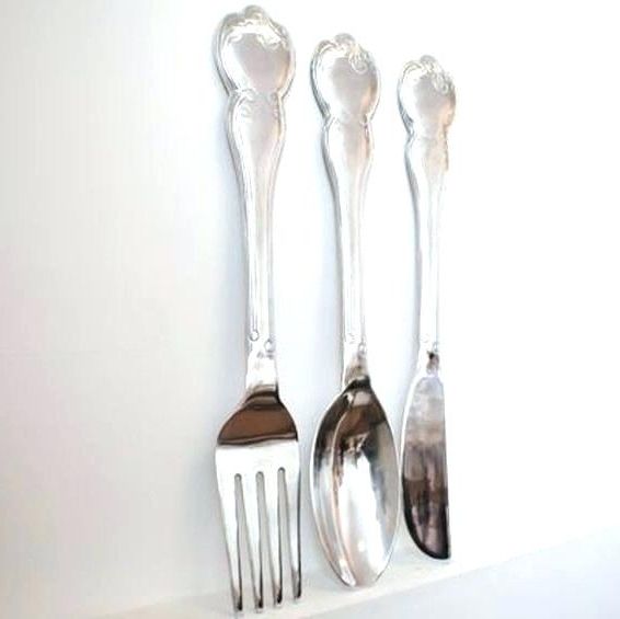 Most Current Oversized Cutlery Wall Art Within Oversized Cutlery Wall Art Fork Spoon Knife Wall Decor Large Knife (Photo 5 of 15)