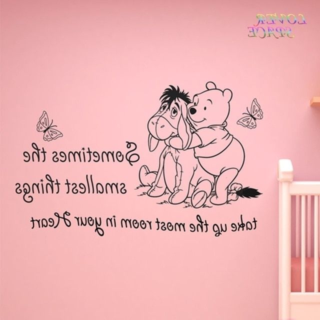 Most Current Winnie The Pooh Nursery Quotes Wall Art Throughout Winnie The Pooh Wall Stickers Dog Butterfly Vinyl Wall Art Quote (View 14 of 15)