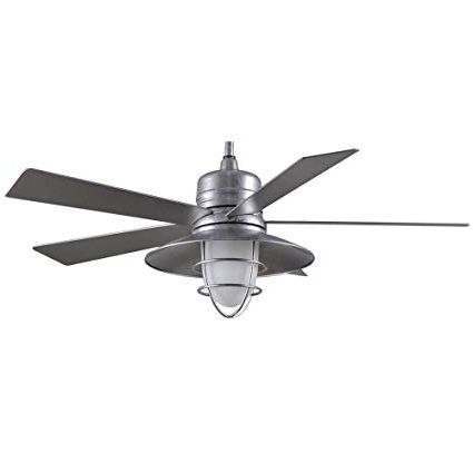 Most Popular Galvanized Outdoor Ceiling Fans With Light Intended For Amazon: Grayton 54 In (View 1 of 15)