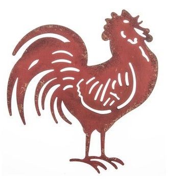 Most Popular Metal Rooster Wall Decor Within Amazon: Red Rooster, Metal Rooster, Wall Decor, Farmhouse Decor (View 2 of 15)