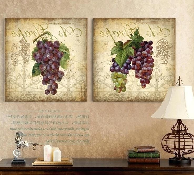 Most Recent Grape Wall Art Attractive Grapes Wall Decor Vignette Wall Art Ideas Inside Grape Wall Art (Photo 1 of 15)