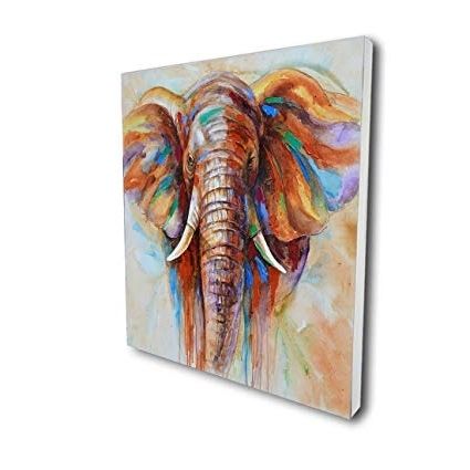 Most Recently Released Amazon: Crescent Art Original Design Modern Abstract Elephant Intended For Abstract Elephant Wall Art (Photo 1 of 15)