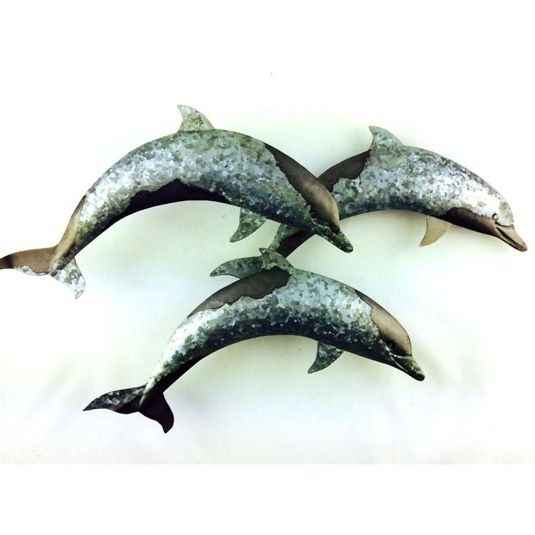Most Recently Released Dolphin Metal Wall Art Throughout Leaping Dolphins Wall Art Decor – Metal – Coastalhome.co (View 5 of 15)