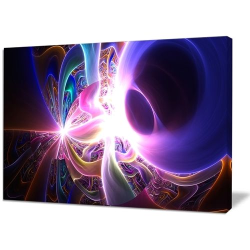 Most Recently Released Purple Abstract Wall Art Intended For Designart – Glowing Purple Design On Black – Abstract Wall Art (View 14 of 15)