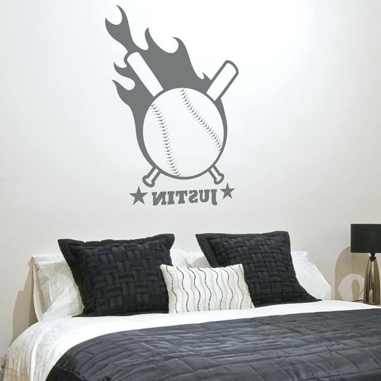 Most Recently Released Walmart Wall Stickers With Baseball Wall Decals Walmart Ball On Fire Monogram Stickers (Photo 14 of 15)