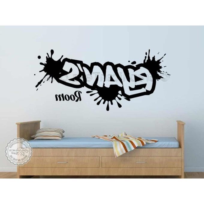 Most Up To Date Graffiti Wall Art Stickers Pertaining To Personalised Graffiti Wall Stickers, Boy Girls Bedroom, Graffiti (View 6 of 15)