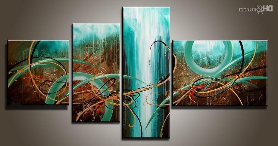 Most Up To Date Wall Art Multiple Pieces In Art Modern Abstract Oil Painting Multiple Piece Canvas Art Sets (View 1 of 15)