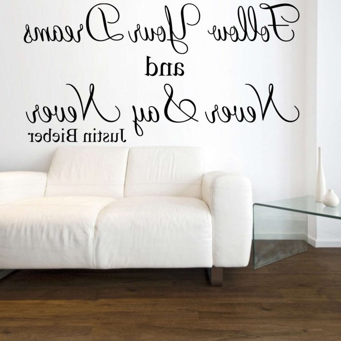 Never Say Justin Bieber Wall Art Sticker Quote Windsor Designers Within Recent Justin Bieber Wall Art (Photo 1 of 15)