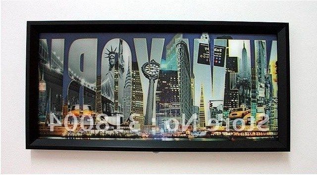 New York 3d Wall Art Intended For Recent New York City Framed 3d Wall Painting Landscape Wall Decor Art Pet (View 15 of 15)
