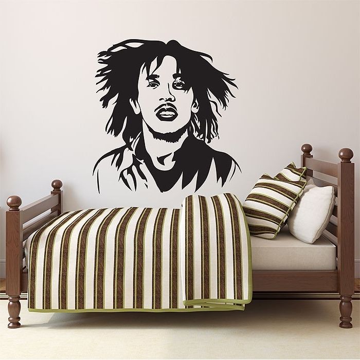 Newest Bob Marley One Love The Reggae Bands Vinyl Wall Art Decal Within Bob Marley Wall Art (View 4 of 15)