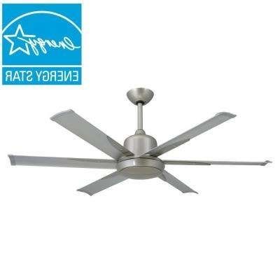 Newest Brushed Nickel Outdoor Ceiling Fans Pertaining To 6 Blades – Outdoor – Ceiling Fans – Lighting – The Home Depot (View 10 of 15)