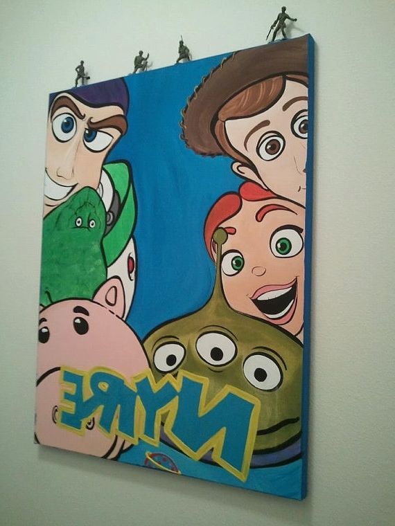 Newest Large 22 X 28 Canvas Wall Art Toy Storysaltyinspirations, $60.00 Intended For Toy Story Wall Art (Photo 6 of 15)