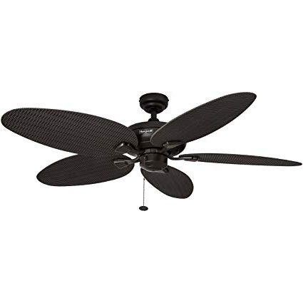 Newest Outdoor Ceiling Fans With Leaf Blades Pertaining To Amazon: Honeywell Duvall 52 Inch Tropical Ceiling Fan With Five (View 13 of 15)