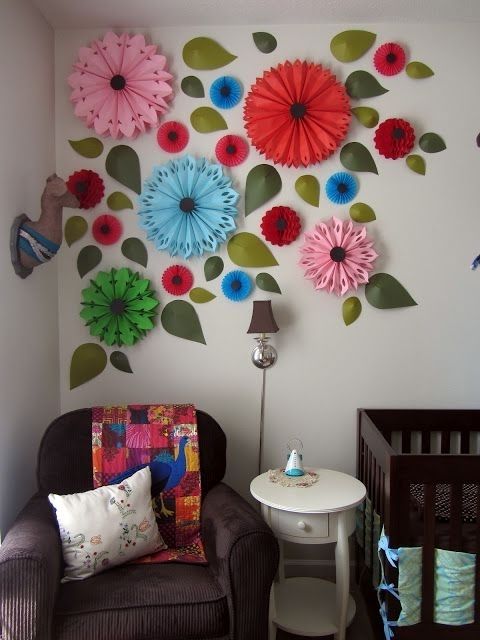 Nursery Decor: 3d Paper Flower Wall Decor For A Baby Girl (View 14 of 15)